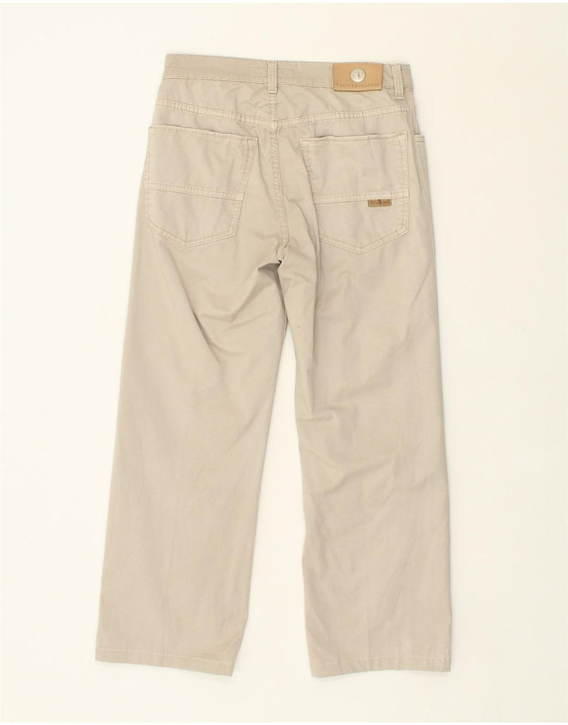 TRUSSARDI Mens Straight Cropped Trousers W30 L24  Beige | Vintage Trussardi | Thrift | Second-Hand Trussardi | Used Clothing | Messina Hembry 