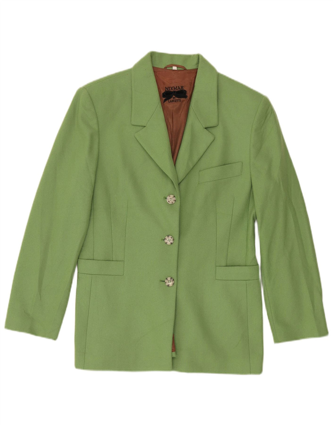 Lancetti Womens 3 Button Blazer Jacket IT 46 Large Green