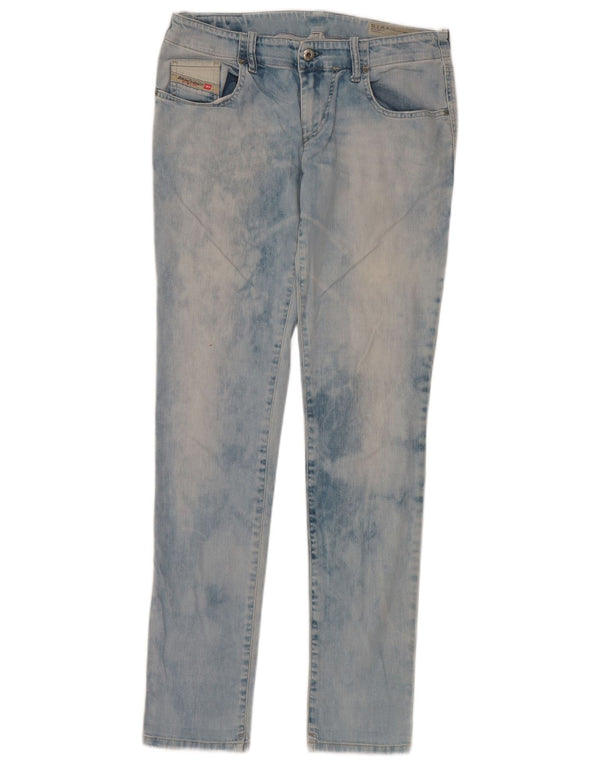 Diesel Womens Grupee Super Slim Skinny Jeans W30 L32 Blue Tie Dye Cotton