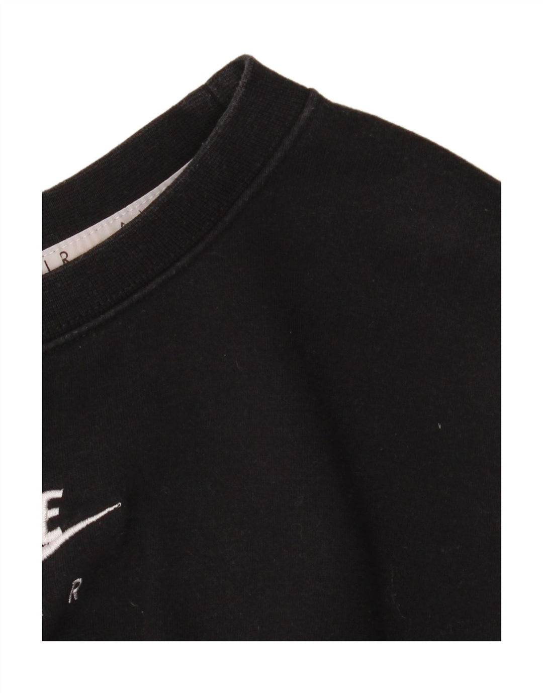 Nike Womens Graphic Crop Sweatshirt Jumper UK 12 Medium Black Cotton