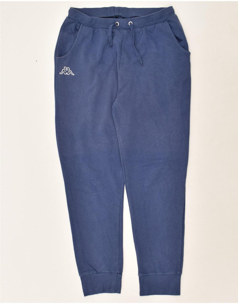 KAPPA Womens Tracksuit Trousers Joggers UK 14 Large Navy Blue Cotton | Vintage Kappa | Thrift | Second-Hand Kappa | Used Clothing | Messina Hembry 