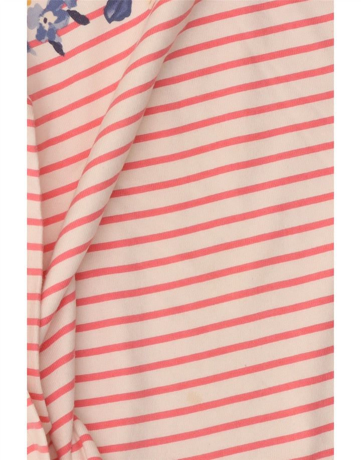 Joules Womens Graphic Top Long Sleeve UK 12 Medium White Striped Cotton
