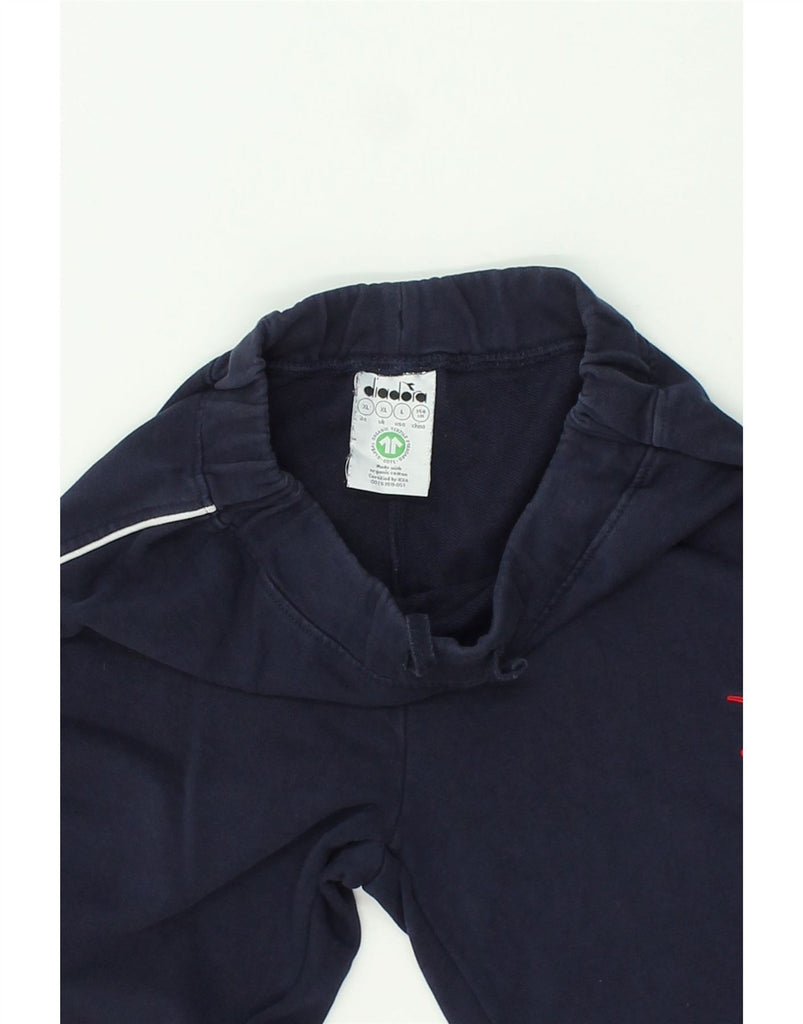 DIADORA Boys Tracksuit Trousers Joggers 11-12 Years XL Navy Blue Cotton | Vintage Diadora | Thrift | Second-Hand Diadora | Used Clothing | Messina Hembry 