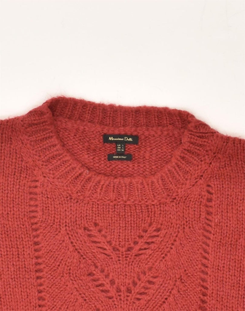 MASSIMO DUTTI Womens Oversized Crew Neck Jumper Sweater UK 16 Large Red | Vintage Massimo Dutti | Thrift | Second-Hand Massimo Dutti | Used Clothing | Messina Hembry 