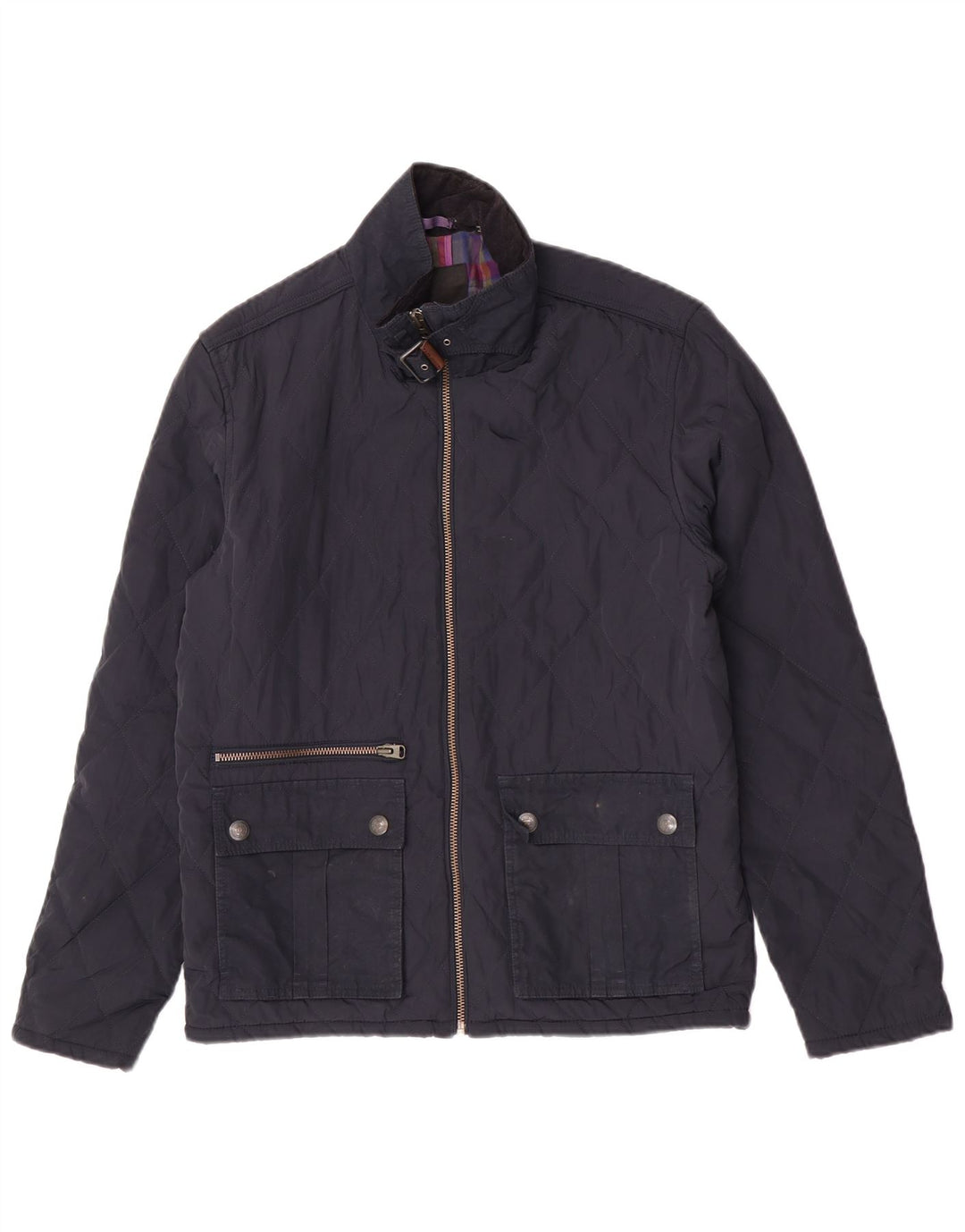 Ted Baker Mens Quilted Jacket Size 4 Large Navy Blue Polyester
