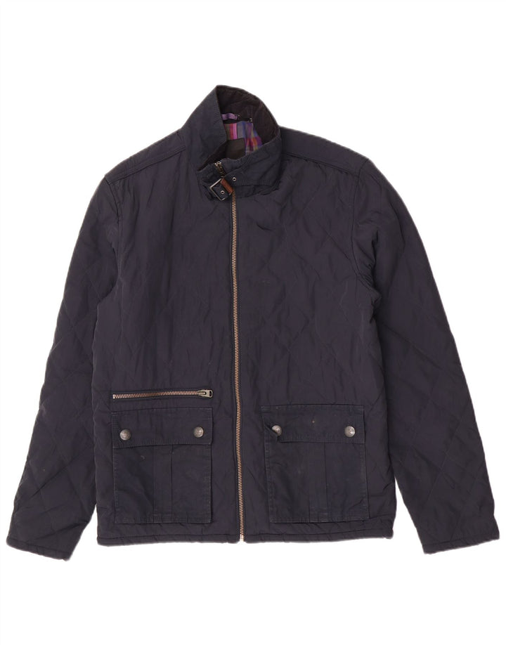 Ted Baker Mens Quilted Jacket Size 4 Large Navy Blue Polyester