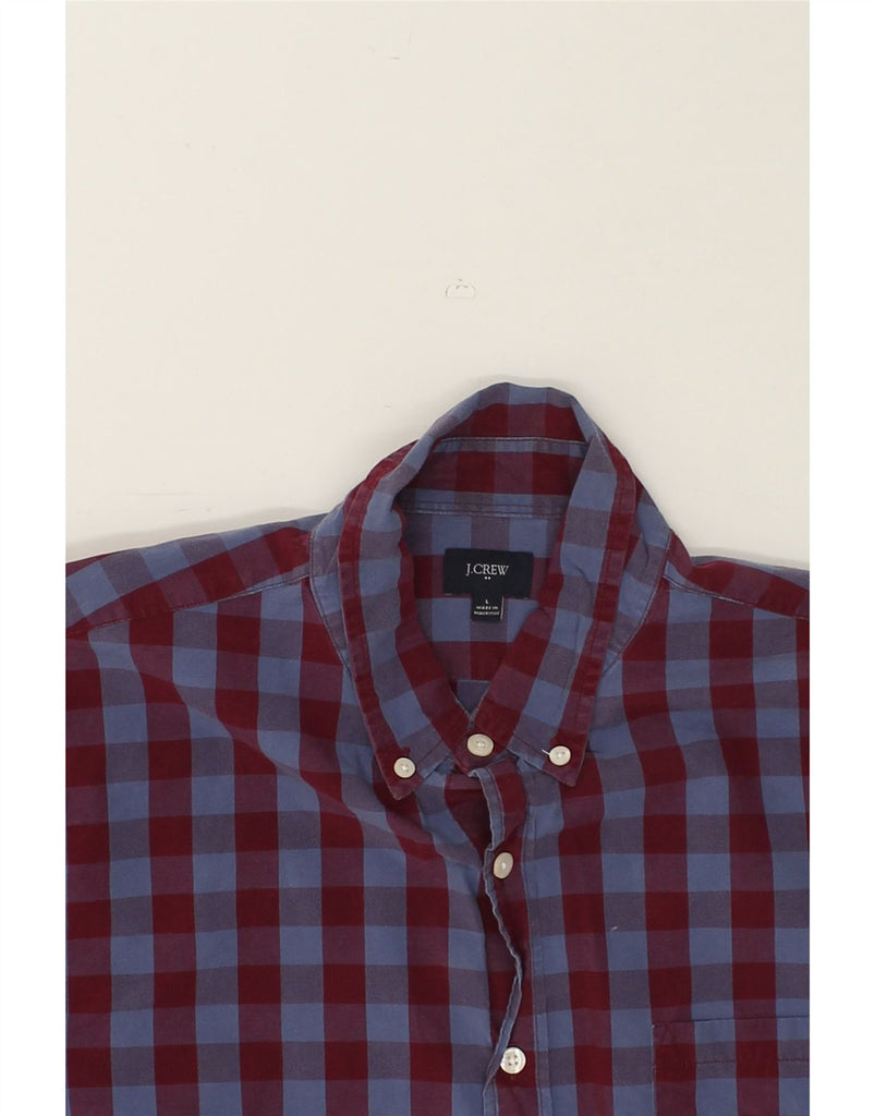 J. CREW Mens Shirt Large Burgundy Gingham Cotton | Vintage J. Crew | Thrift | Second-Hand J. Crew | Used Clothing | Messina Hembry 