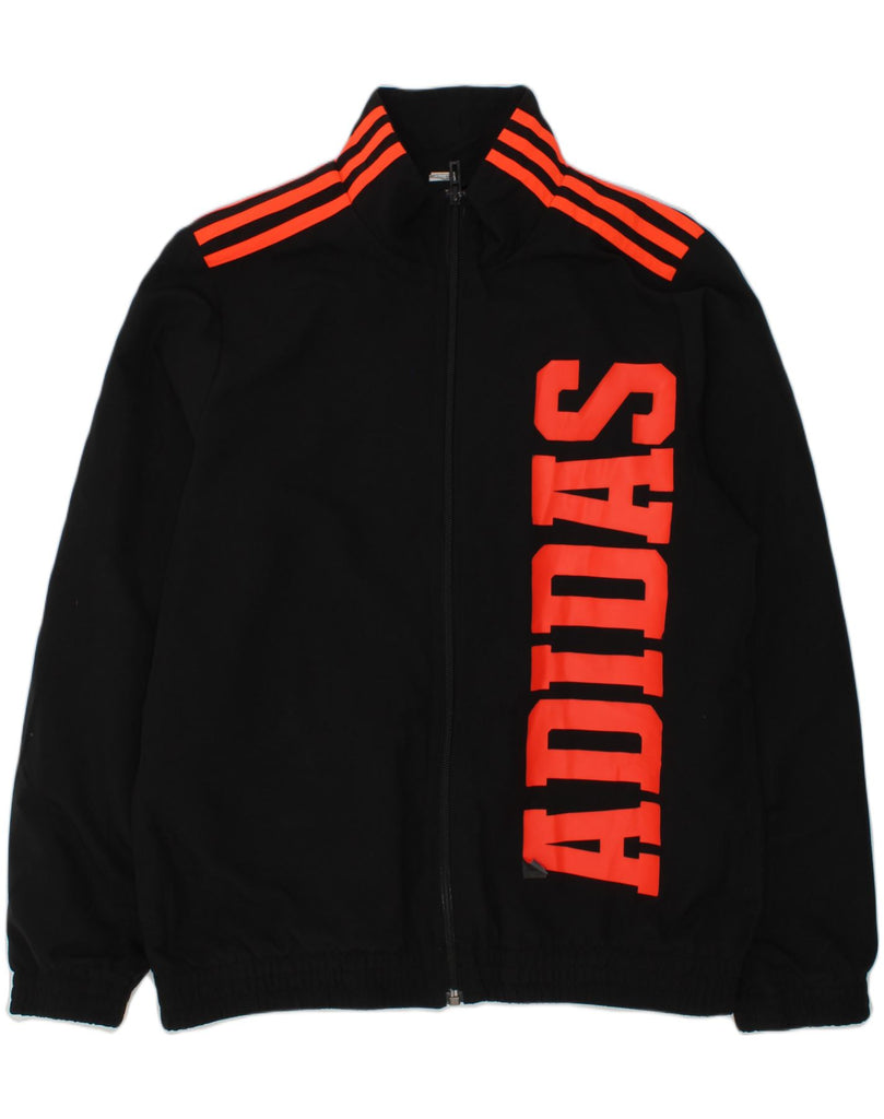 ADIDAS Boys Graphic Tracksuit Top Jacket 15-16 Years Black | Vintage Adidas | Thrift | Second-Hand Adidas | Used Clothing | Messina Hembry 