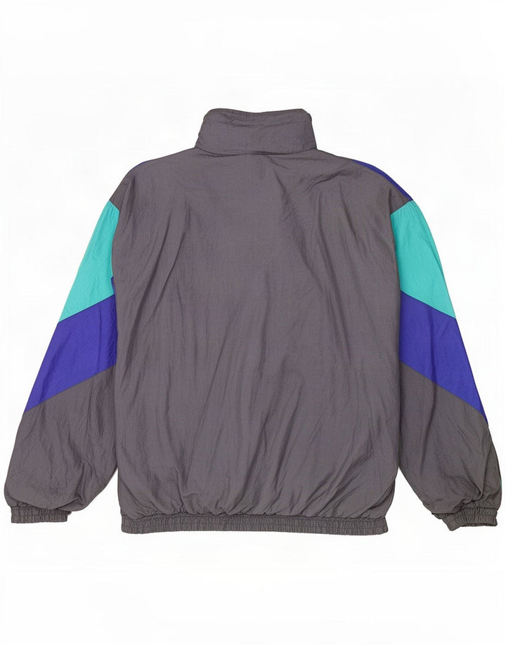 C&A Mens Tracksuit Top Jacket IT 52/54 Large Grey Colourblock Polyamide