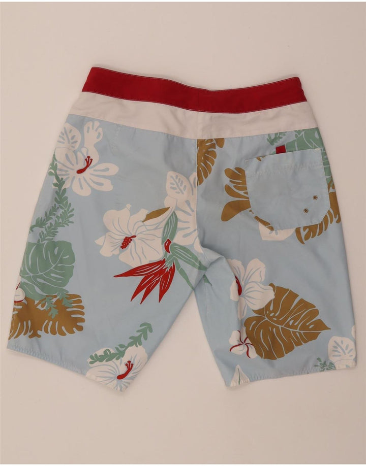 COAST Mens Swimming Shorts Large  Blue Floral Polyester Vintage Coast and Second-Hand Coast from Messina Hembry 