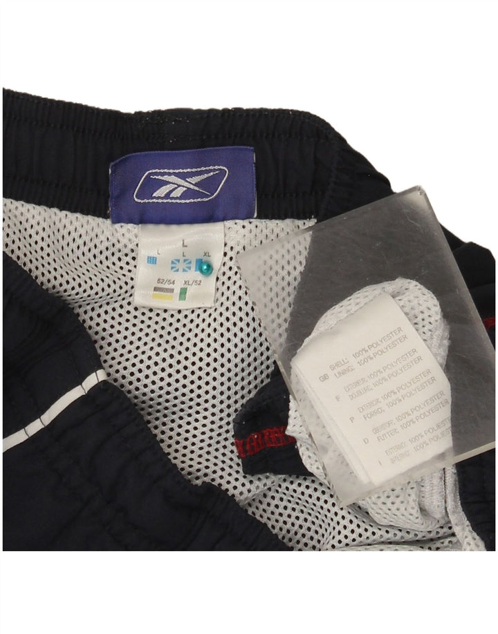 Reebok Mens Graphic Sport Shorts Large  Navy Blue Polyester