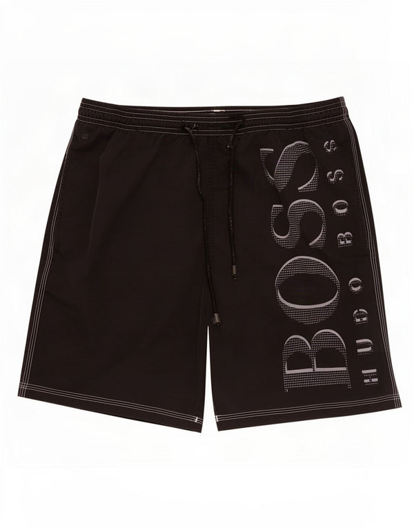 Hugo Boss Mens Graphic Swimming Shorts Medium Black Polyamide
