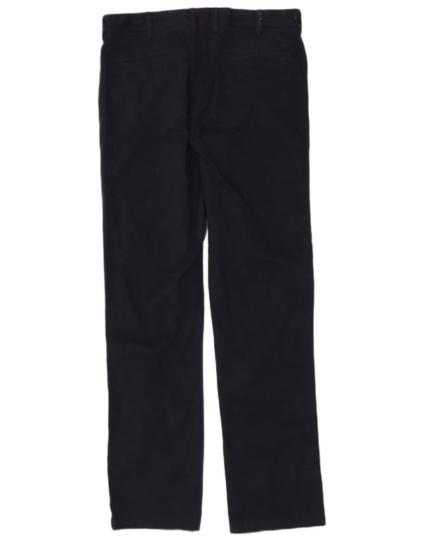 Crew Clothing Mens Straight Chino Trousers W34 L33 Navy Blue Cotton