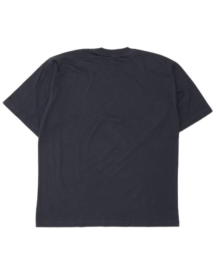 Reebok Mens Graphic T-Shirt Top Large Navy Blue Cotton
