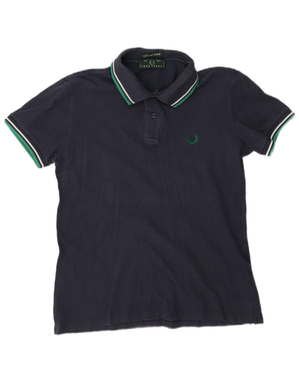 Fred Perry Mens Light and Stretch Polo Shirt Medium Navy Blue Cotton