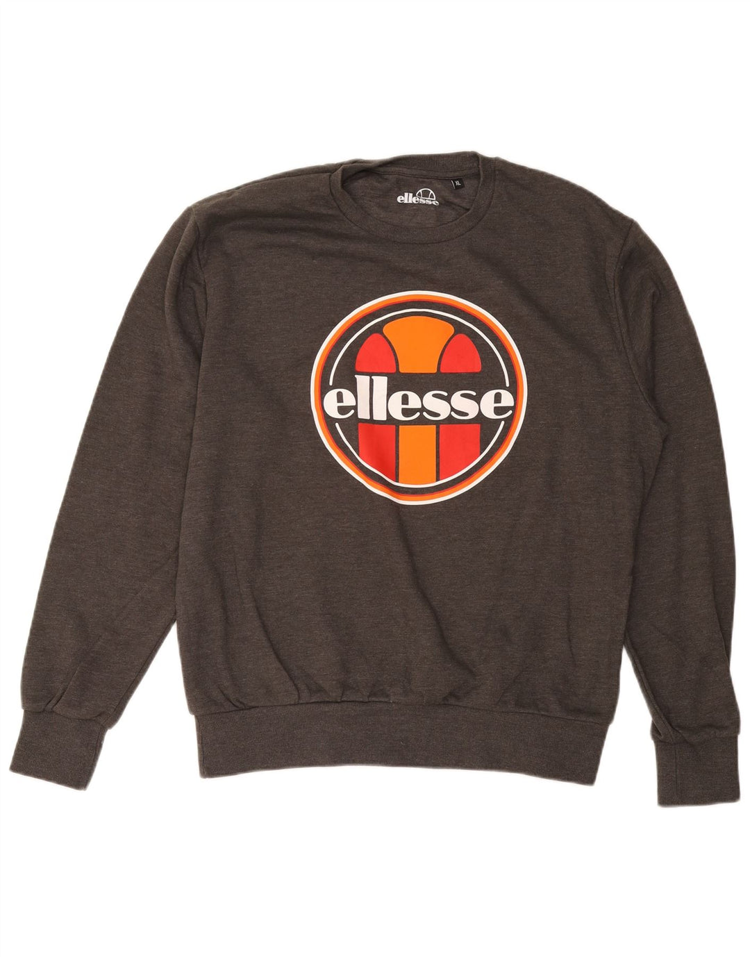 ELLESSE Mens Graphic Sweatshirt Jumper XL Grey Cotton