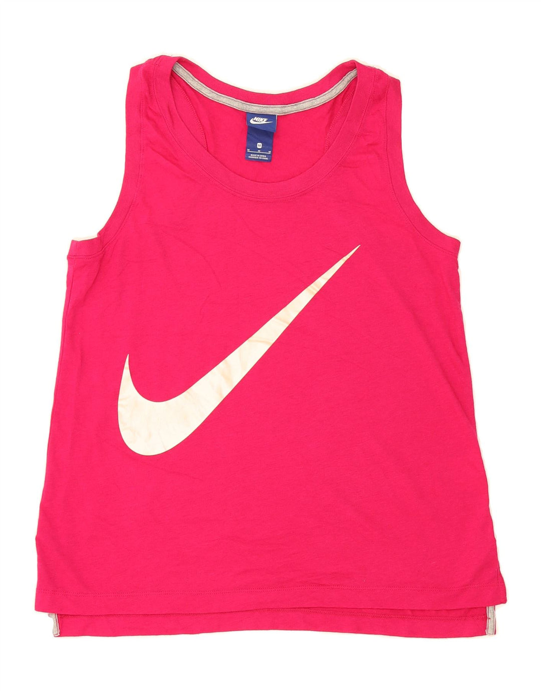 NIKE Womens Graphic Vest Top UK 12 Medium Pink Polyester Vintage Nike and Second-Hand Nike from Messina Hembry 