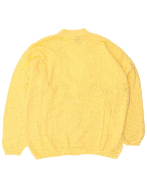 New Fast Mens Cardigan Sweater XL Yellow Acrylic
