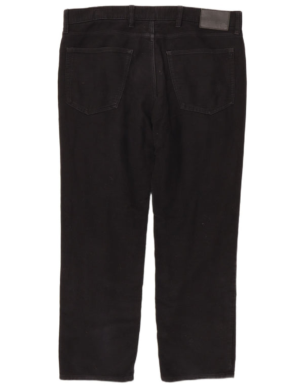 Marks & Spencer Mens Regular Fit Casual Trousers W38 L29 Black Cotton