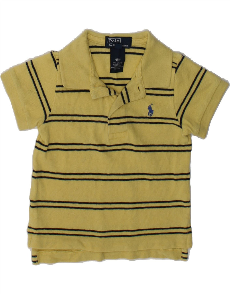 POLO RALPH LAUREN Baby Boys Polo Shirt 9-12 Months Yellow Striped Cotton | Vintage Polo Ralph Lauren | Thrift | Second-Hand Polo Ralph Lauren | Used Clothing | Messina Hembry 