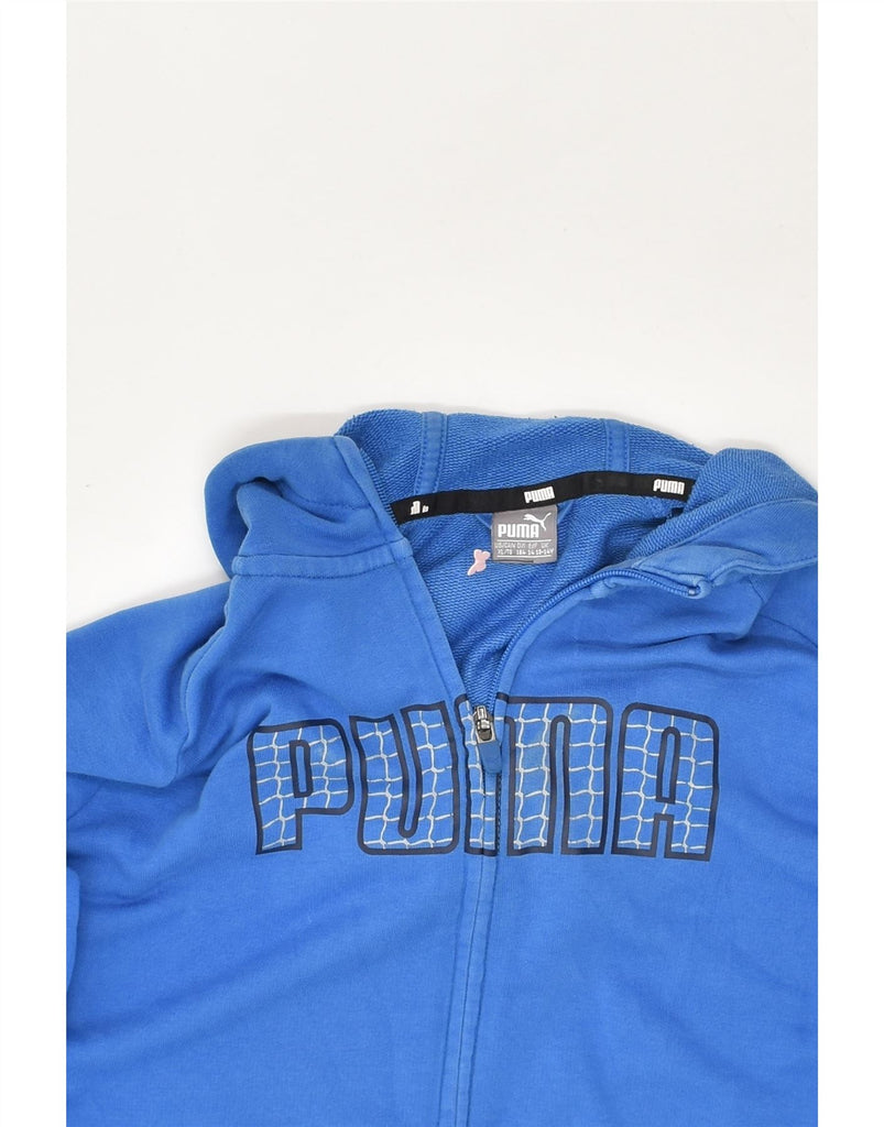 PUMA Boys Graphic Zip Hoodie Sweater 13-14 Years Blue Cotton | Vintage Puma | Thrift | Second-Hand Puma | Used Clothing | Messina Hembry 