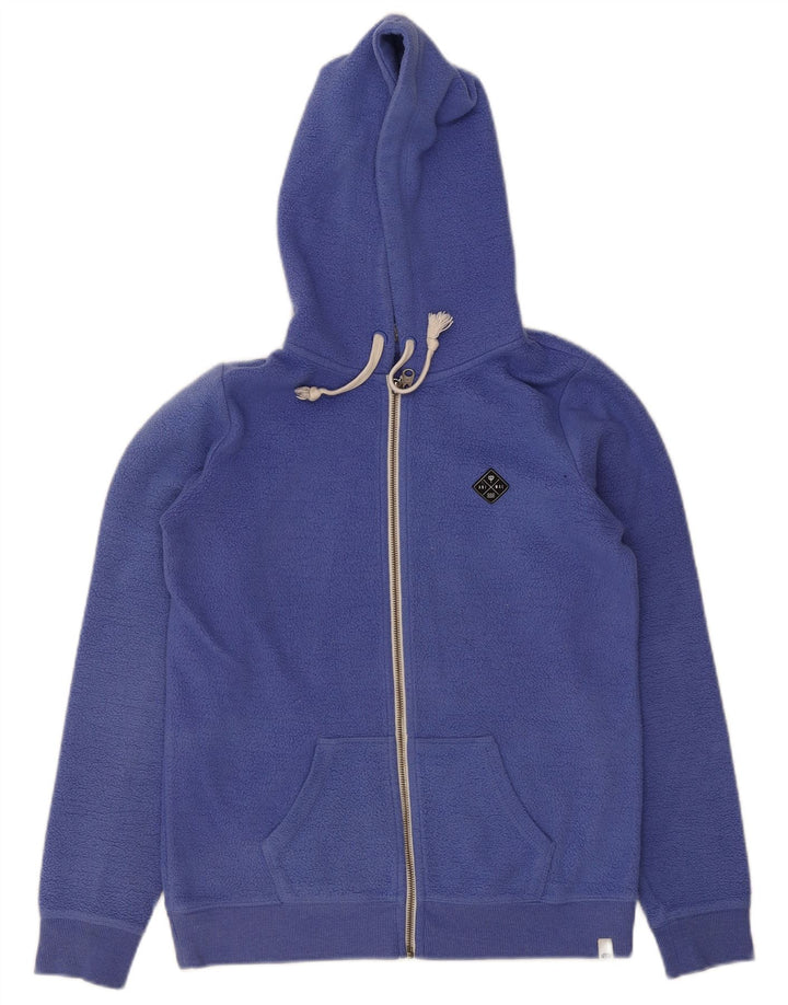 Animal Womens Hooded Fleece Jacket UK 8 Small Blue Polyester