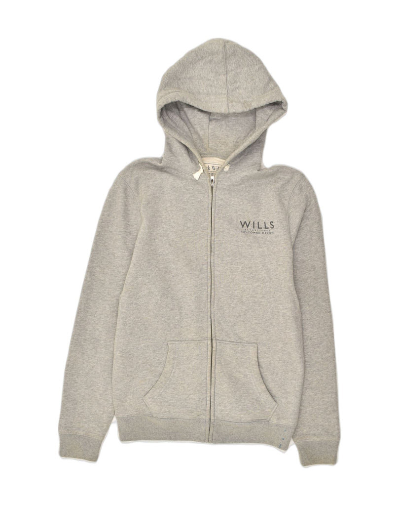 JACK WILLS Mens Classic Fit Zip Hoodie Sweater Medium Grey Cotton | Vintage Jack Wills | Thrift | Second-Hand Jack Wills | Used Clothing | Messina Hembry 