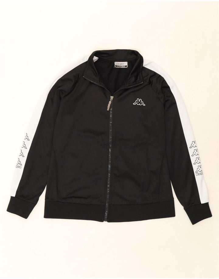 KAPPA Womens Graphic Tracksuit Top Jacket UK 16 Large Black Colourblock Vintage Kappa and Second-Hand Kappa from Messina Hembry 