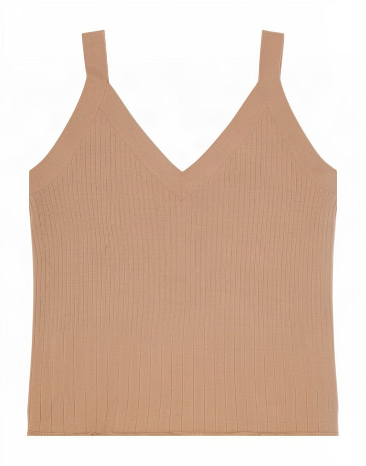 Massimo Dutti Womens Crop Cami Top UK 14 Large Beige