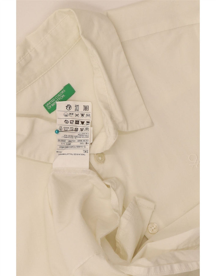Benetton Boys Shirt 13-14 Years 3XL White Cotton