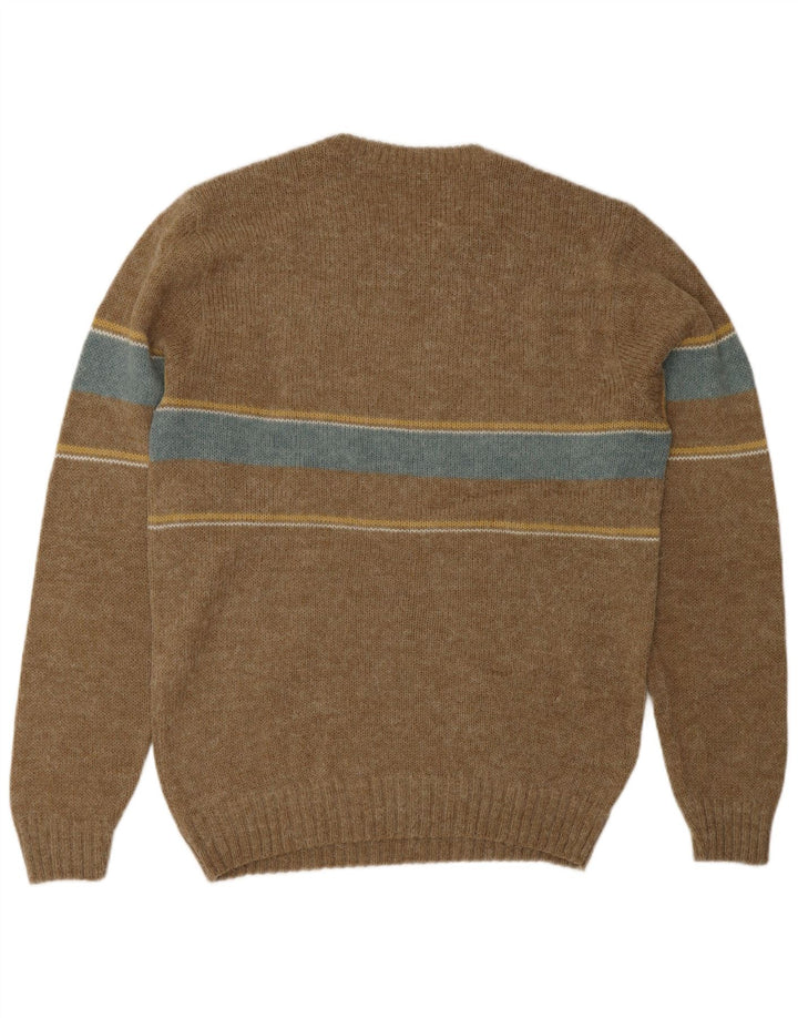 Portobello’s Mens Crew Neck Jumper Sweater IT 48 Medium Brown Colourblock