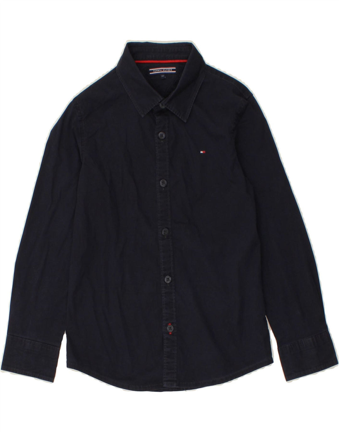 TOMMY HILFIGER Boys Shirt 6-7 Years Navy Blue Cotton Vintage Tommy Hilfiger and Second-Hand Tommy Hilfiger from Messina Hembry 