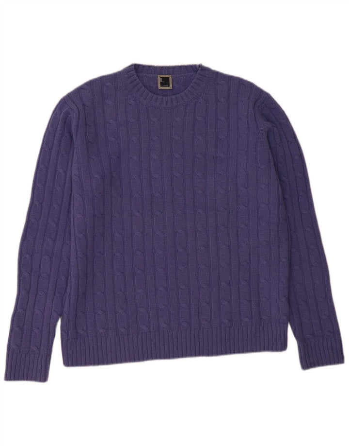IL Lanificio Mens Crew Neck Jumper Sweater IT 54 XL Purple Wool