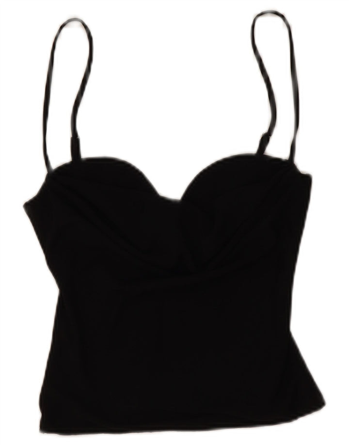 Zara Womens Crop Cami Top UK 6 XS Black
