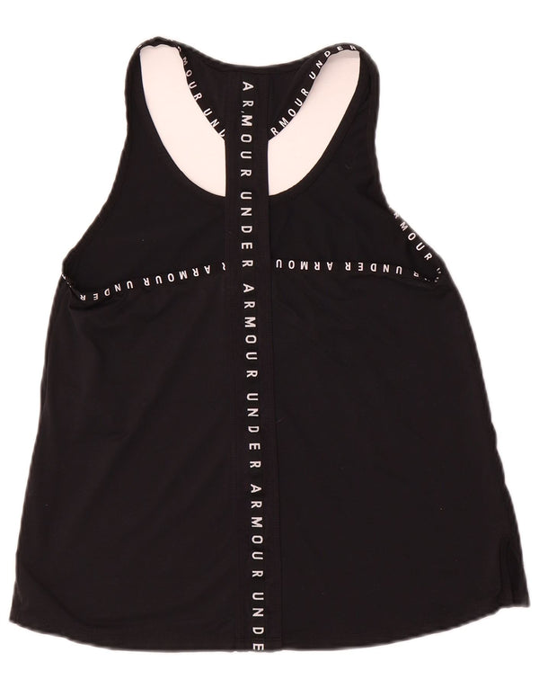 Under Armour Womens Heat Gear Graphic Vest Top UK 10 Small Black Polyester