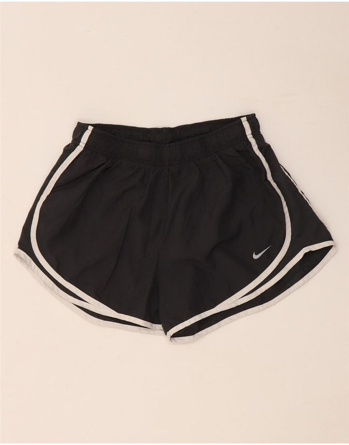 NIKE Womens Dri Fit Sport Shorts UK 12 Medium Grey Polyester
