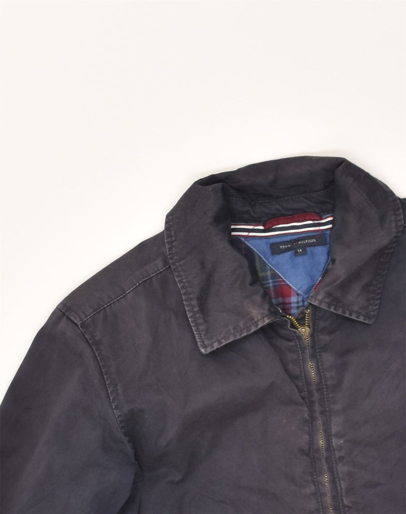 TOMMY HILFIGER Boys Bomber Jacket 13-14 Years Navy Blue Cotton | Vintage Tommy Hilfiger | Thrift | Second-Hand Tommy Hilfiger | Used Clothing | Messina Hembry 