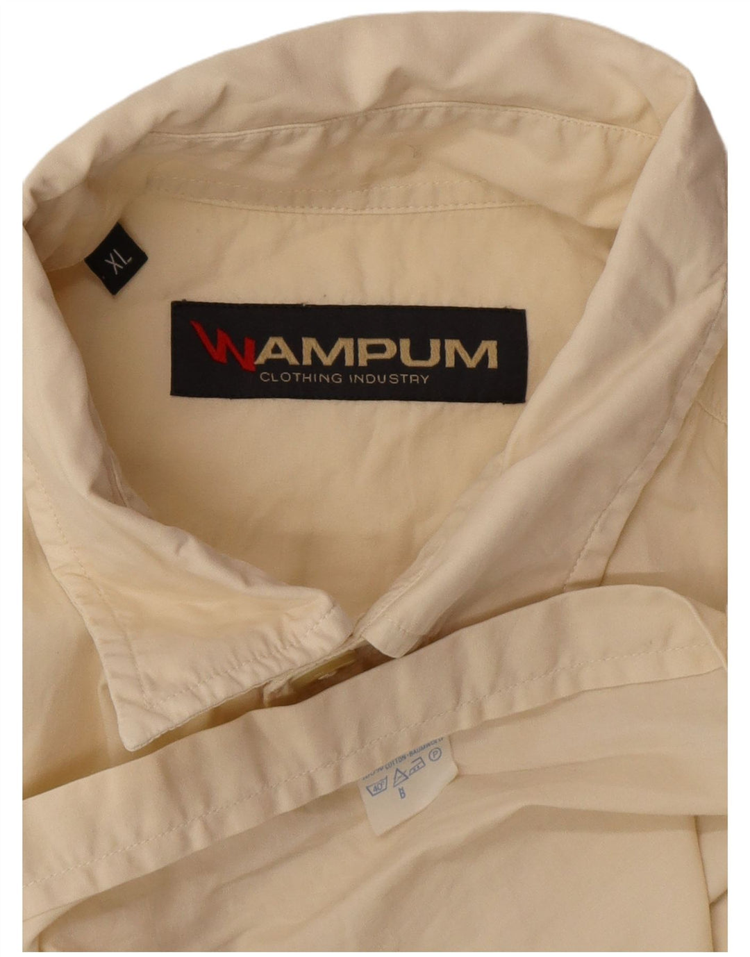 Wampum Mens Short Sleeve Shirt XL Off White Cotton