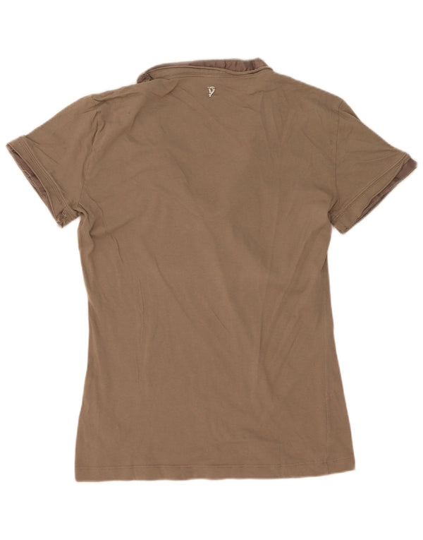Dondup Womens T-Shirt Top UK 12 Medium Khaki Cotton