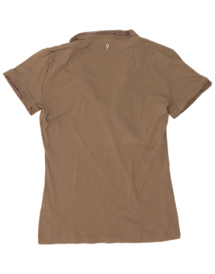 Dondup Womens T-Shirt Top UK 12 Medium Khaki Cotton