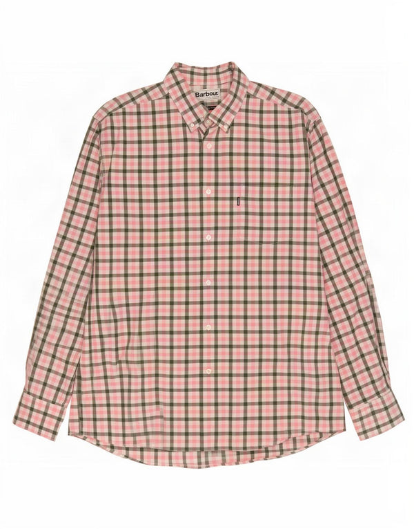 Barbour Mens Regular Fit Shirt Large Pink Gingham