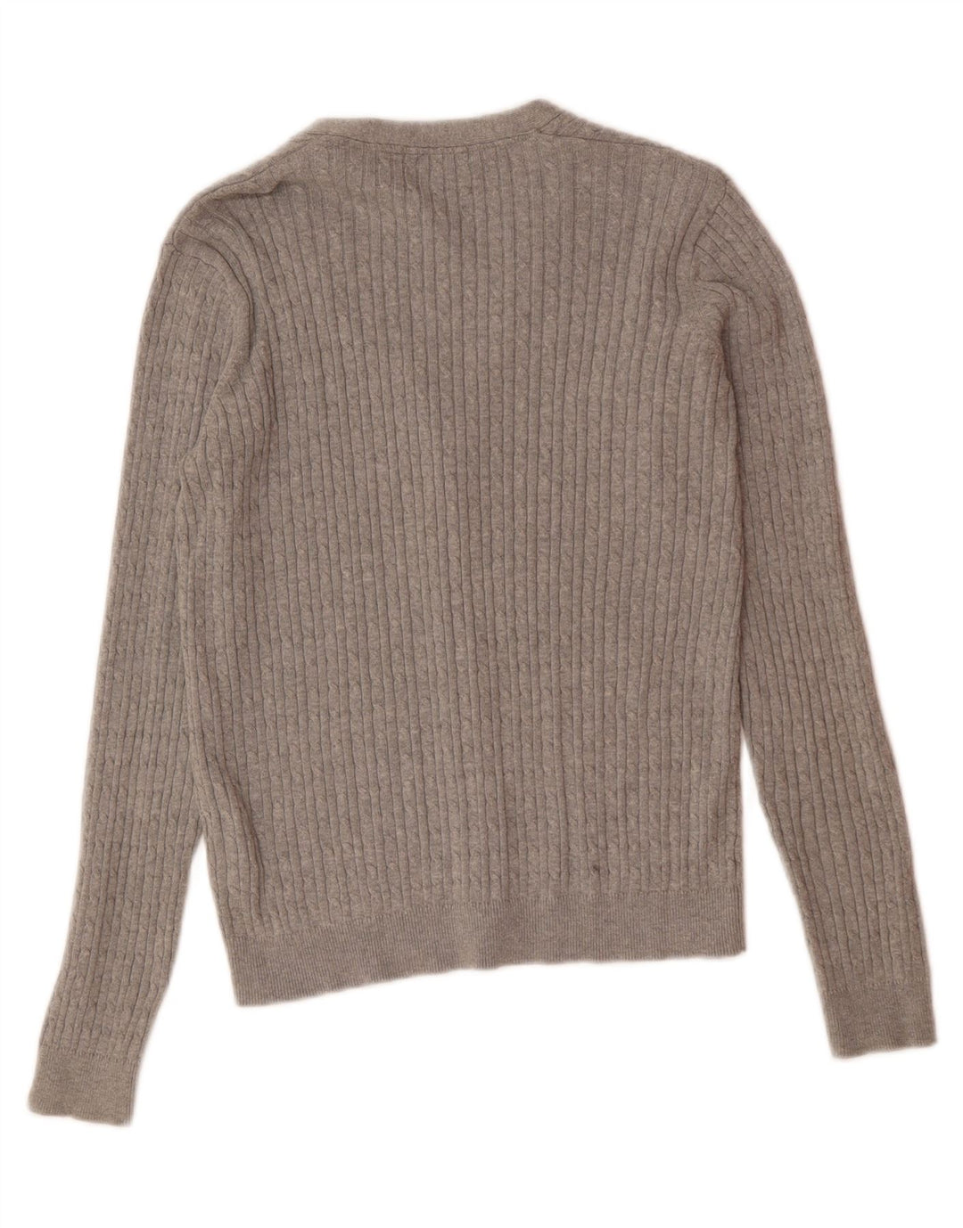 CREW CLOTHING Womens Cardigan Sweater UK 12 Medium Grey Cotton Vintage Crew Clothing and Second-Hand Crew Clothing from Messina Hembry 