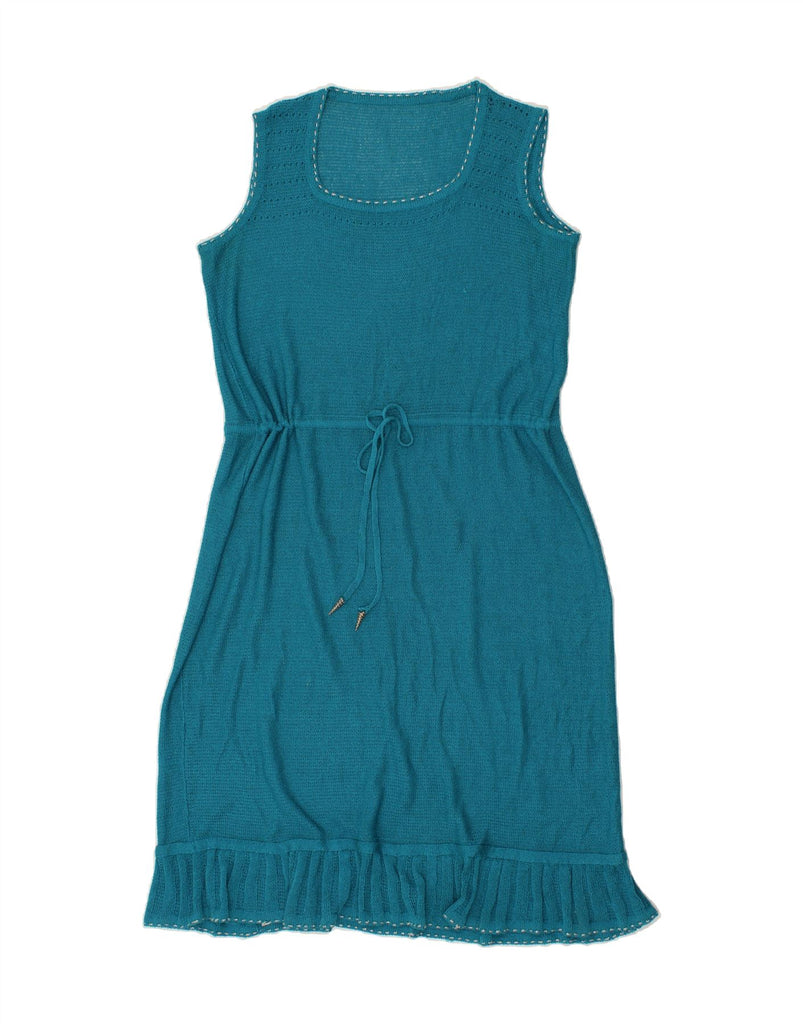 VINTAGE Womens See Through Sleeveless Basic Dress UK 14 Large Blue | Vintage Vintage | Thrift | Second-Hand Vintage | Used Clothing | Messina Hembry 