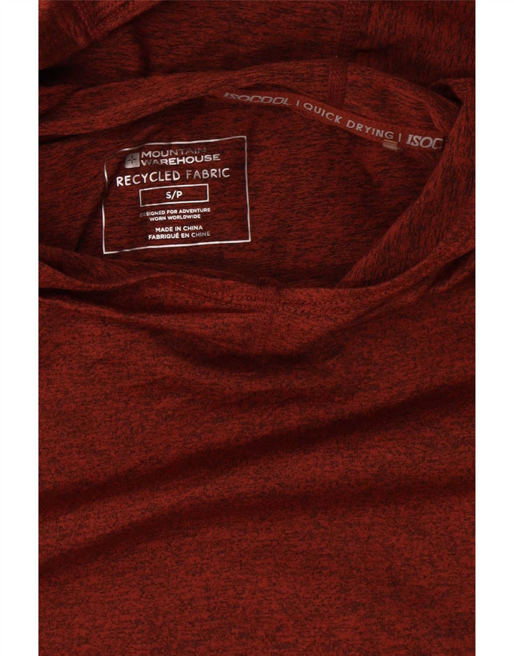 Mountain Warehouse Mens Hooded Top Long Sleeve Small Red Flecked Polyester