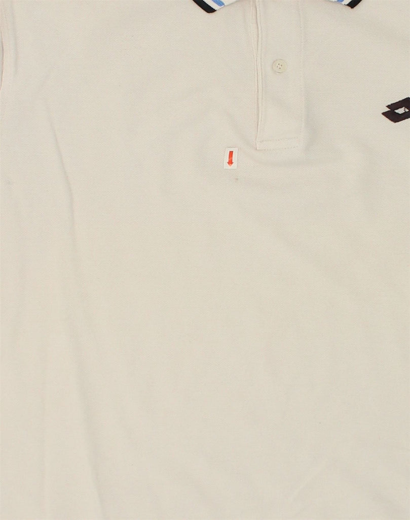 LOTTO Mens Polo Shirt Large White Cotton | Vintage Lotto | Thrift | Second-Hand Lotto | Used Clothing | Messina Hembry 