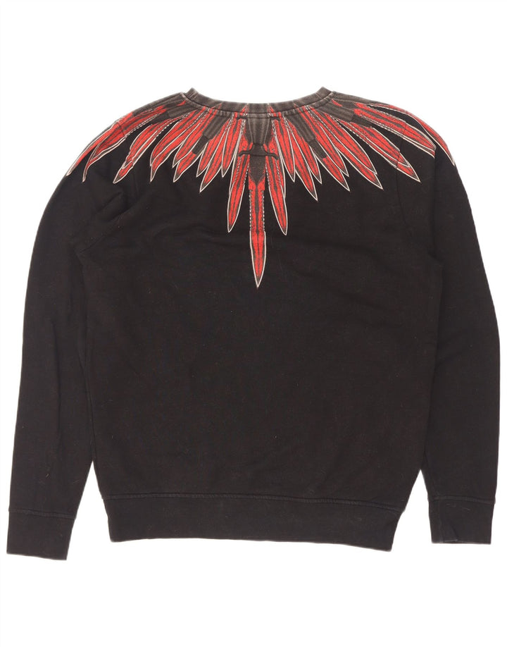 Marcelo Burlon Mens Abstract Pattern Sweatshirt Jumper XS Black Cotton
