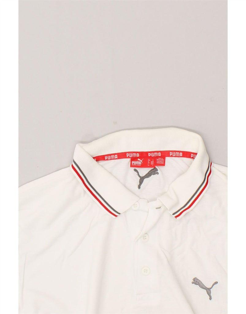 PUMA Mens Polo Shirt Large White | Vintage Puma | Thrift | Second-Hand Puma | Used Clothing | Messina Hembry 