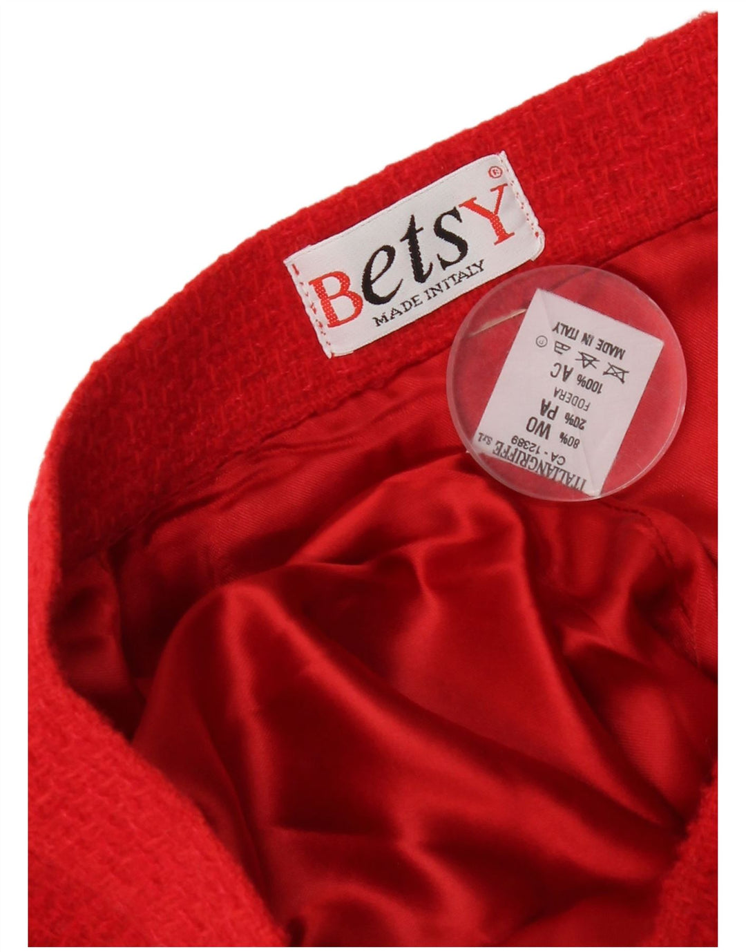 Vintage Womens 4 Button 2 Piece Skirt Set UK 12 Medium W28  Red Wool