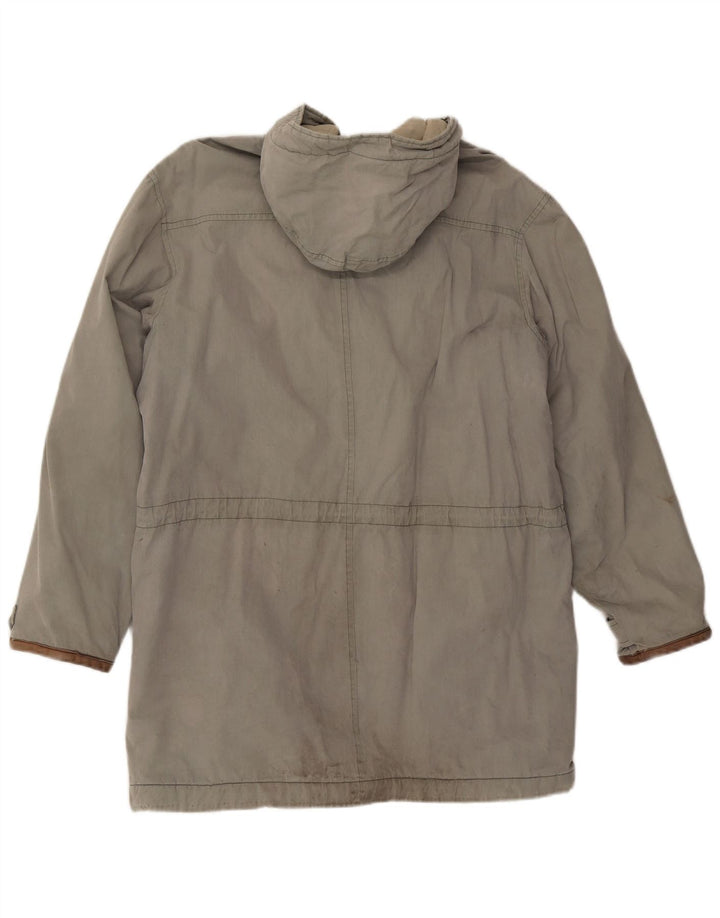 TIMBERLAND Mens Hooded Windbreaker Coat UK 38 Medium Grey Cotton