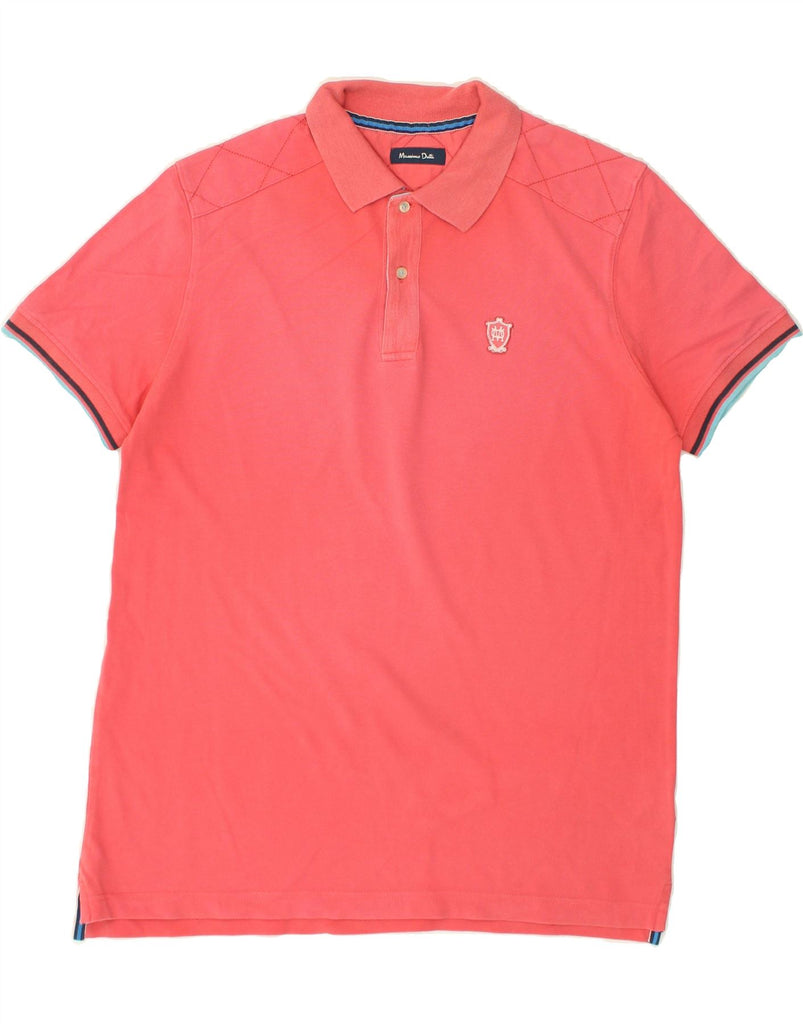 MASSIMO DUTTI Mens Polo Shirt Large Pink Cotton | Vintage Massimo Dutti | Thrift | Second-Hand Massimo Dutti | Used Clothing | Messina Hembry 